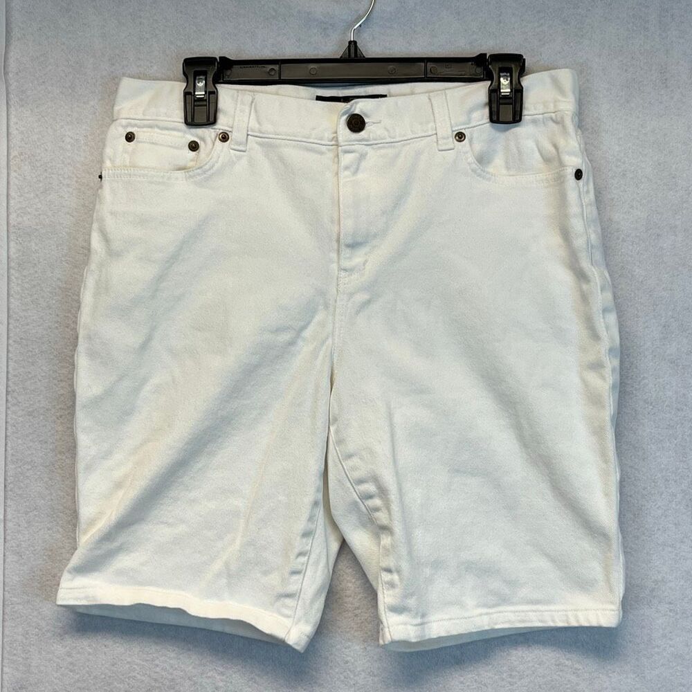 LAUREN RALPH LAUREN Shorts Women's Size 10‎ Petite White Classic Straight Leg